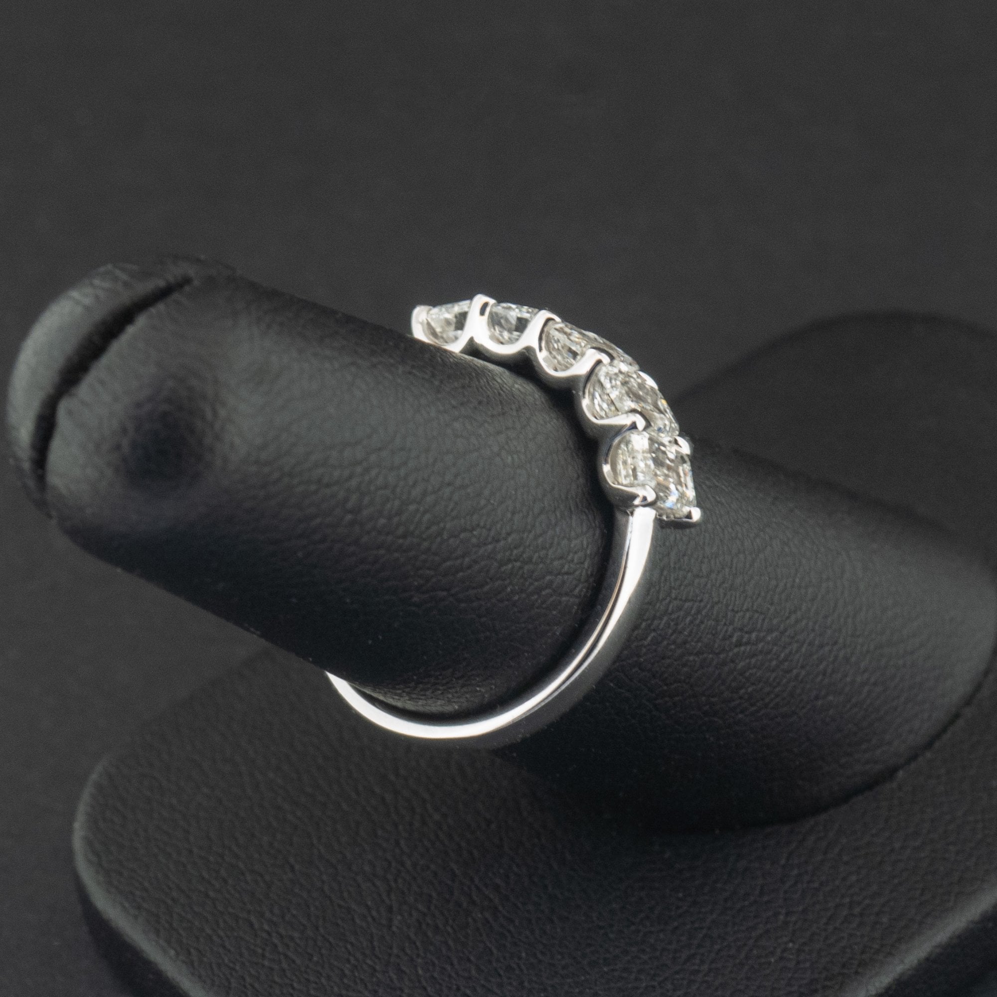 18Ct White Gold Lab Created 2.15ct Emerald Cut Diamond Ring Size M