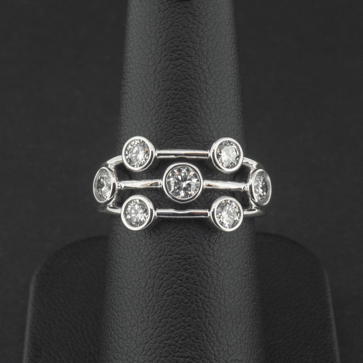 18Ct White Gold Lab Created 1.06ct Diamond Bubble Ring Size M