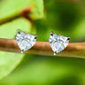 18Ct White Gold Lab Created 1.54ct Diamond Heart Stud Earrings