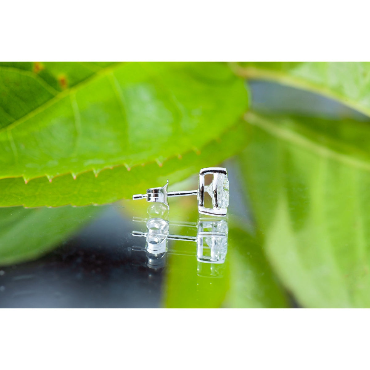18Ct White Gold Lab Created 1.54ct Diamond Heart Stud Earrings