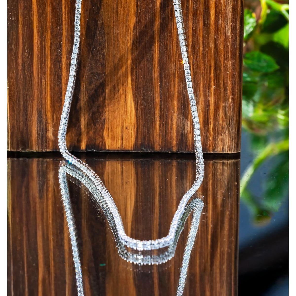 18Ct White Gold Round Lab Created 5.02ct Diamond Tennis 18" Necklace
