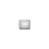 Composable Classic STONES, steel, DIAMOND OVAL 925 sterling silver 07 WHITE OPAL