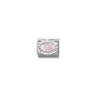 Composable Classic STONES, steel, DIAMOND OVAL 925 sterling silver 38 Rose OPAL
