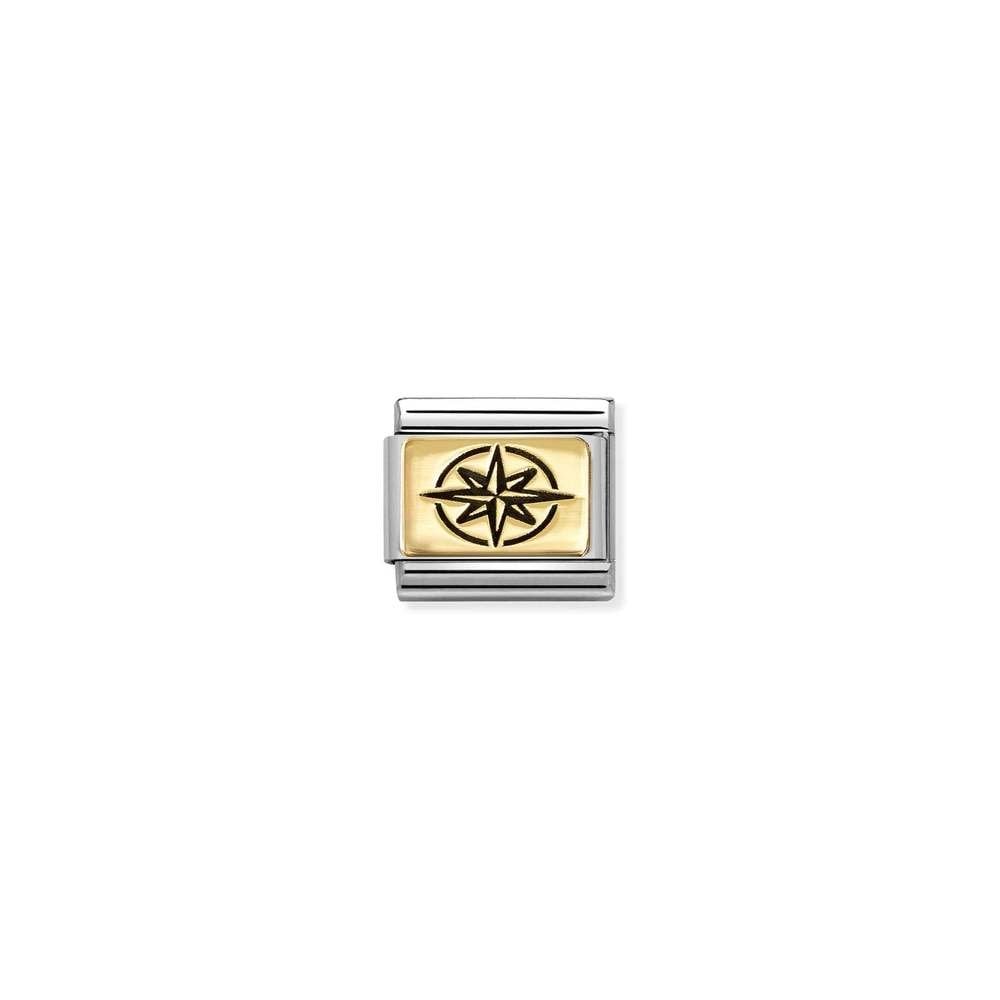 Composable Classic PLATES IC in steel and bonded yellow gold 63 Wind rose