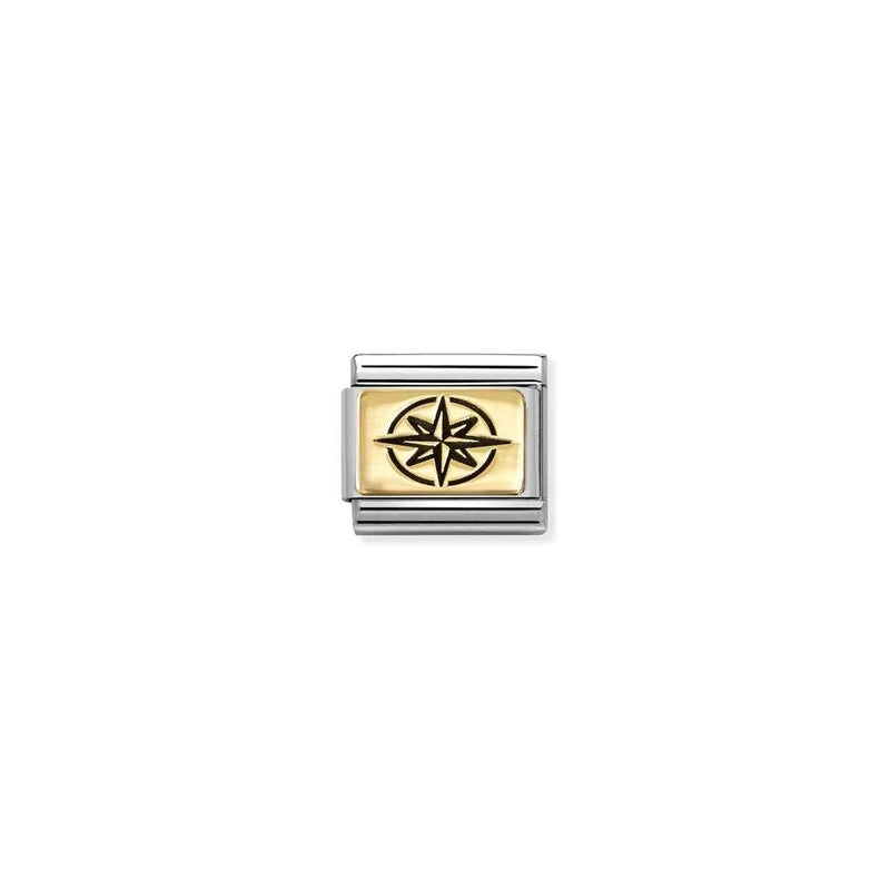 Composable Classic PLATES IC in steel and bonded yellow gold 63 Wind rose