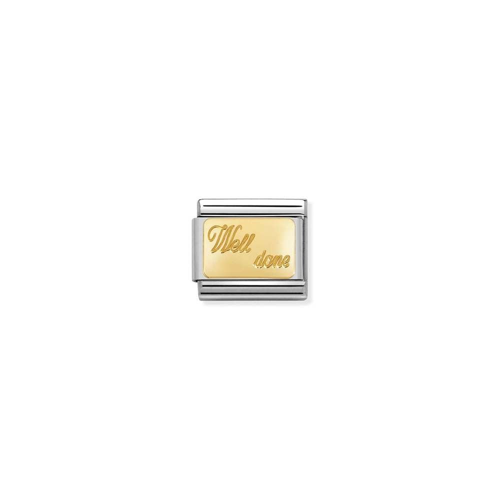 COMPOSABLE Classic ENGRAVED SIGNS in stainless steel with bonded yellow gold CUSTOM 27 Well Done
