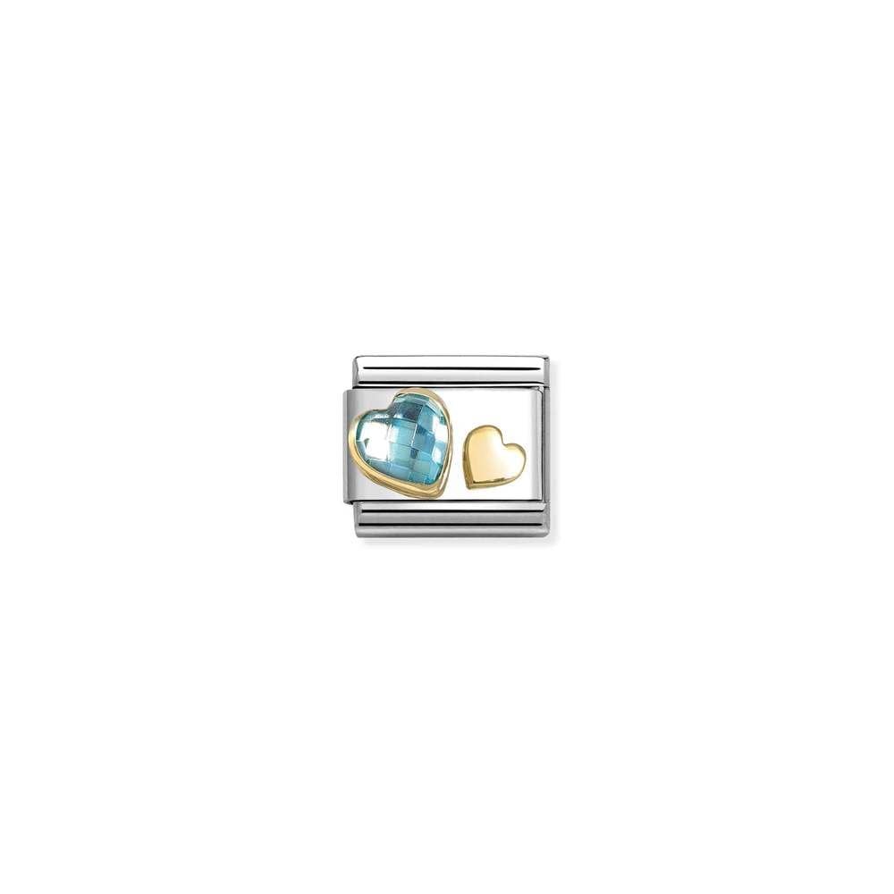 Comp, Classic C,Z, FACETED with SYMBOLS steel, bonded yellow gold 07 LIGHT BLUE HEART