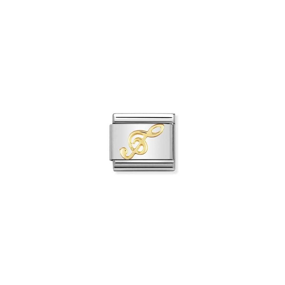 COMPOSABLE Classic MUSIC in stainless steel with bonded yellow gold 08 Treble clef