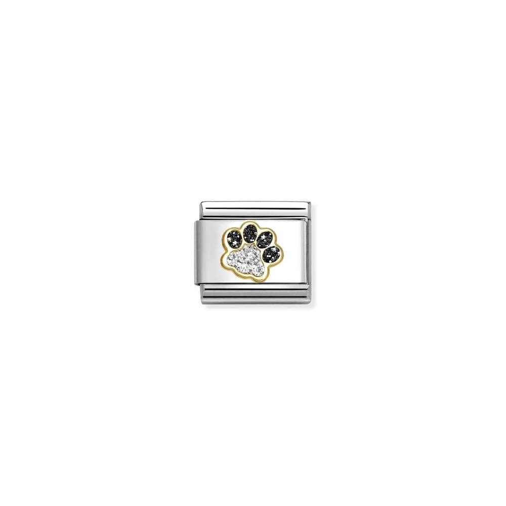 Composable Classic GLITTER SYMBOLS in steel, enamel and bonded yellow gold 22 Pawprint