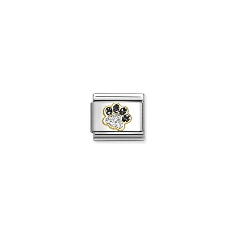 Composable Classic GLITTER SYMBOLS in steel, enamel and bonded yellow gold 22 Pawprint