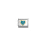 Composable Classic GLITTER SYMBOLS in steel, enamel and bonded yellow gold 08 LIGHT BLUE heart