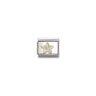 Composable Classic GLITTER SYMBOLS in steel, enamel and bonded yellow gold 19 SILVER star