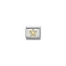 Composable Classic GLITTER SYMBOLS in steel, enamel and bonded yellow gold 06 SILVER flower