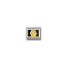 Composable Classic PLATES steel , enamel and bonded yellow gold 66 Black plate nut