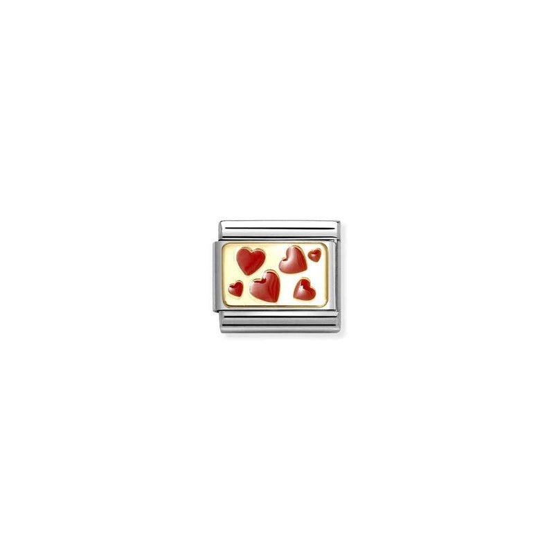 Composable Classic PLATES steel , enamel and bonded yellow gold 59 Hearts plate