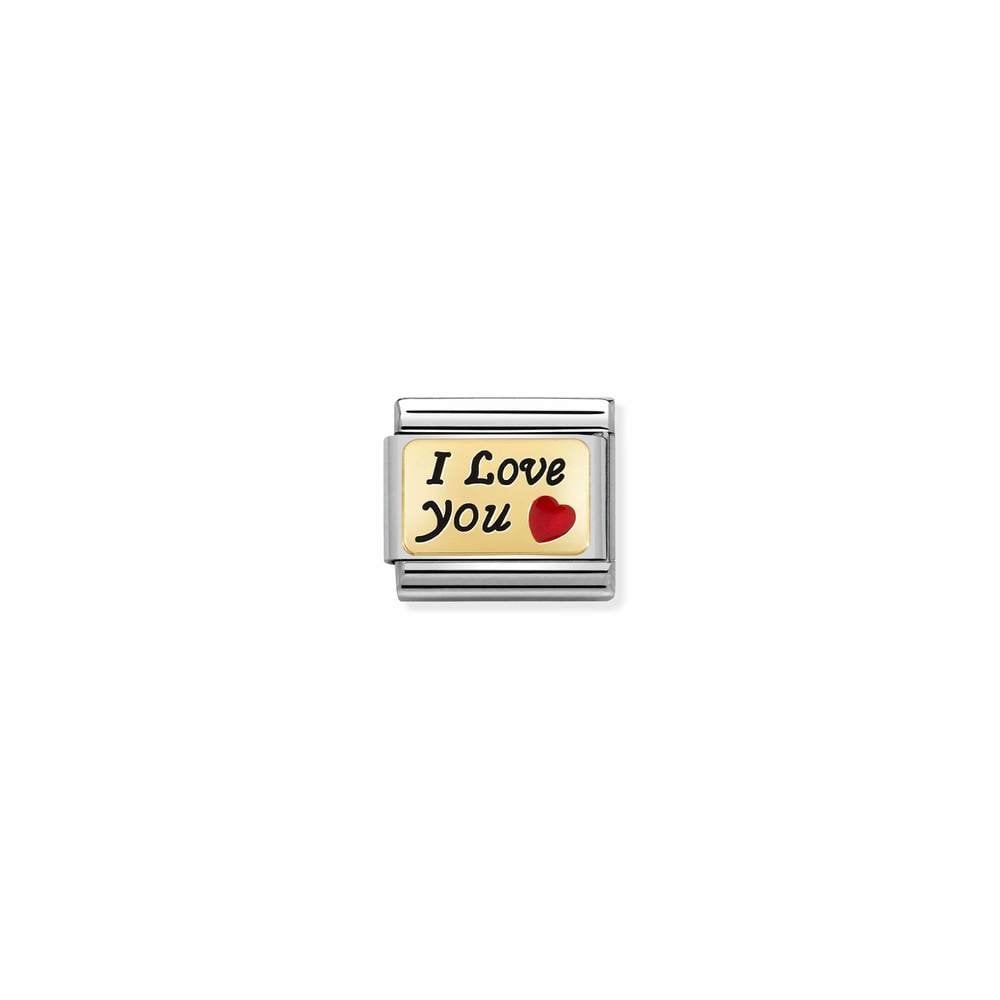 Composable Classic PLATES steel , enamel and bonded yellow gold 55 I love You
