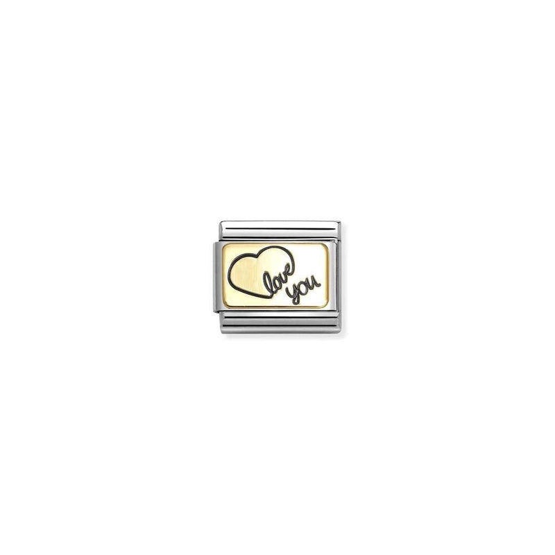 Composable Classic PLATES steel , enamel and bonded yellow gold 60 Heart love you