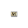 Composable Classic PLATES steel , enamel and bonded yellow gold 68 Black scattered hearts