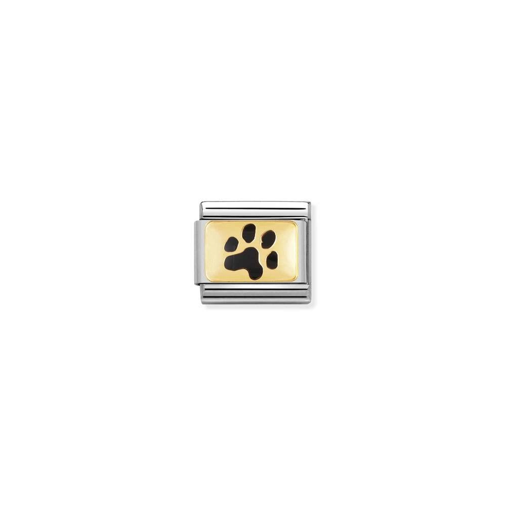 Composable Classic PLATES steel , enamel and bonded yellow gold 47 Paw print