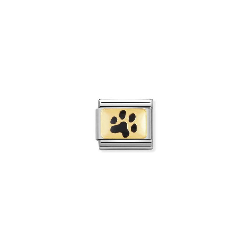 Composable Classic PLATES steel , enamel and bonded yellow gold 47 Paw print