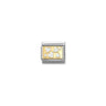 Composable Classic PLATES steel , enamel and bonded yellow gold 70 White scattered hearts