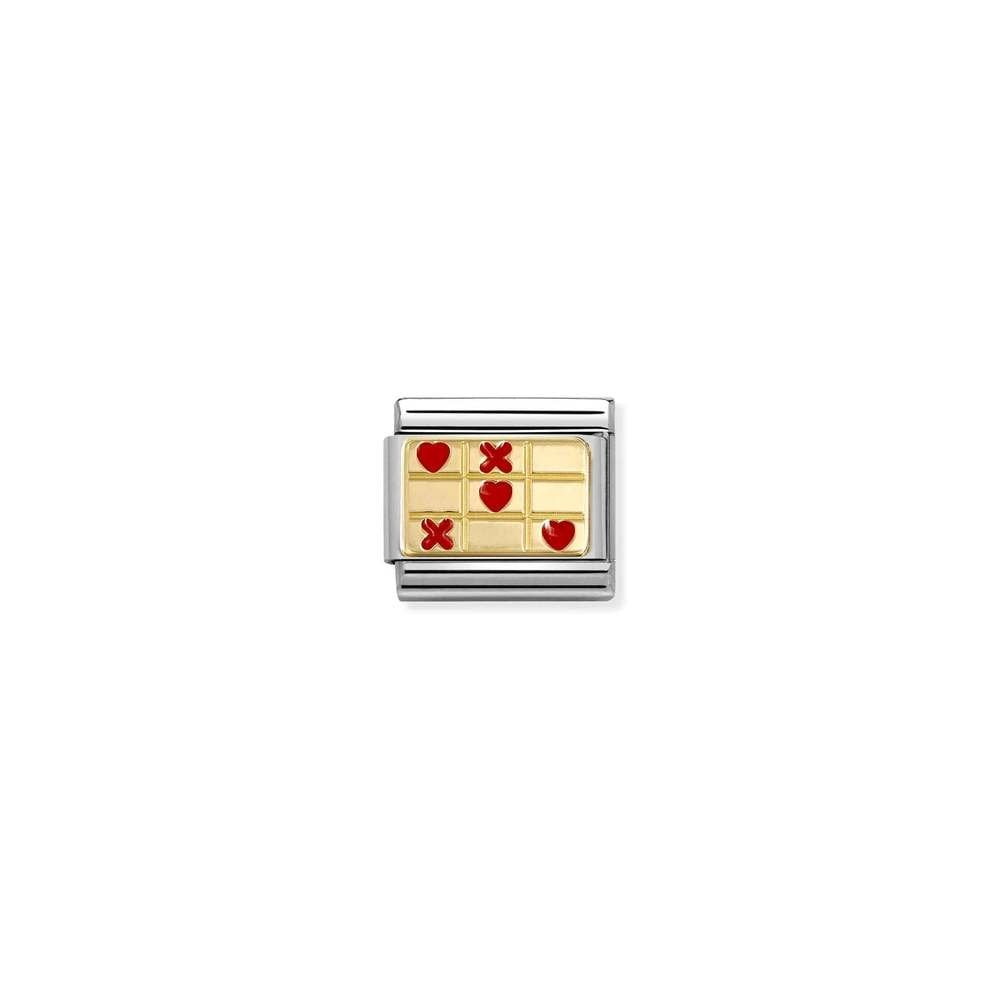 Composable Classic PLATES steel , enamel and bonded yellow gold 71 RED love wins