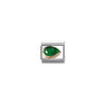 Composable Classic CZ, FACETED RIGHT DROP in steel and 9k rose gold 004 GREEN
