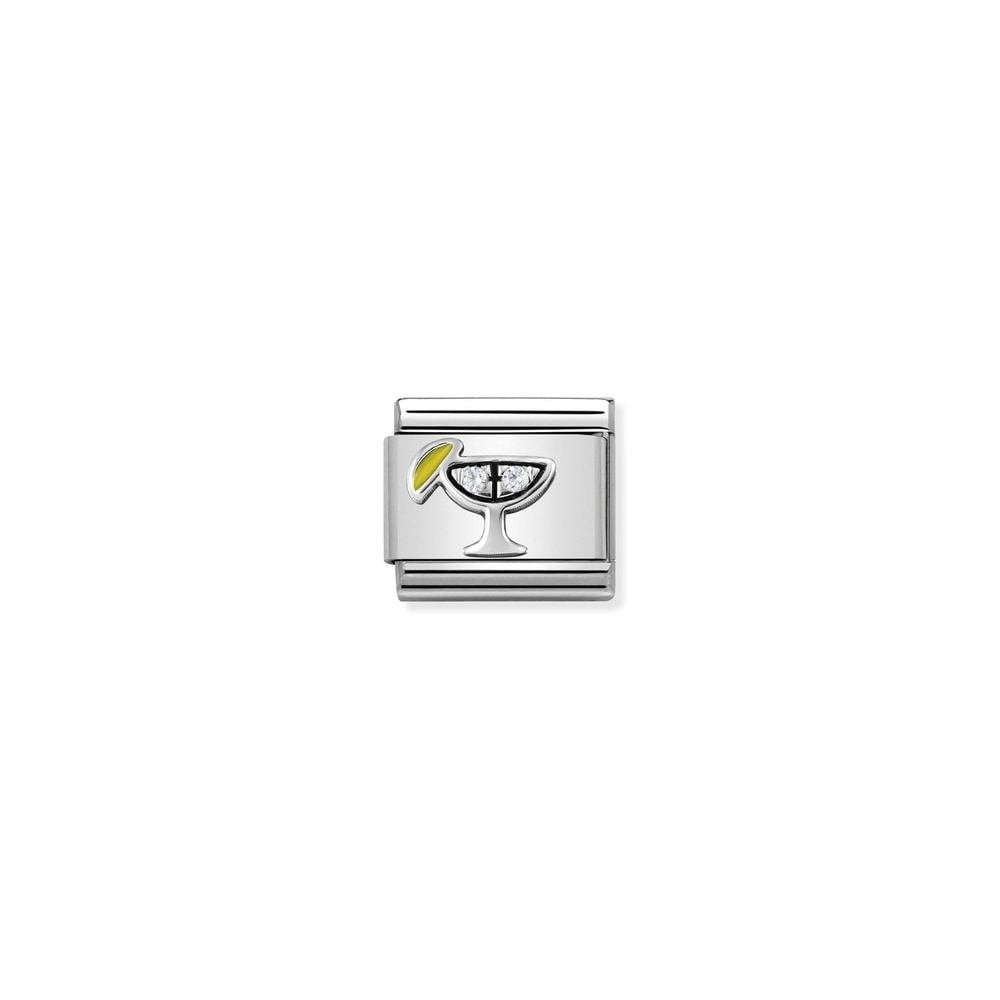 Composable CL SYMBOLS steel , Cubic zirconia and 925 sterling silver 30 Cocktail with White CZ