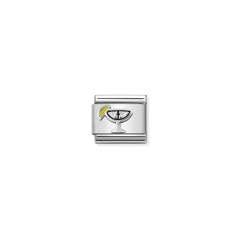 Composable CL SYMBOLS steel , Cubic zirconia and 925 sterling silver 30 Cocktail with White CZ