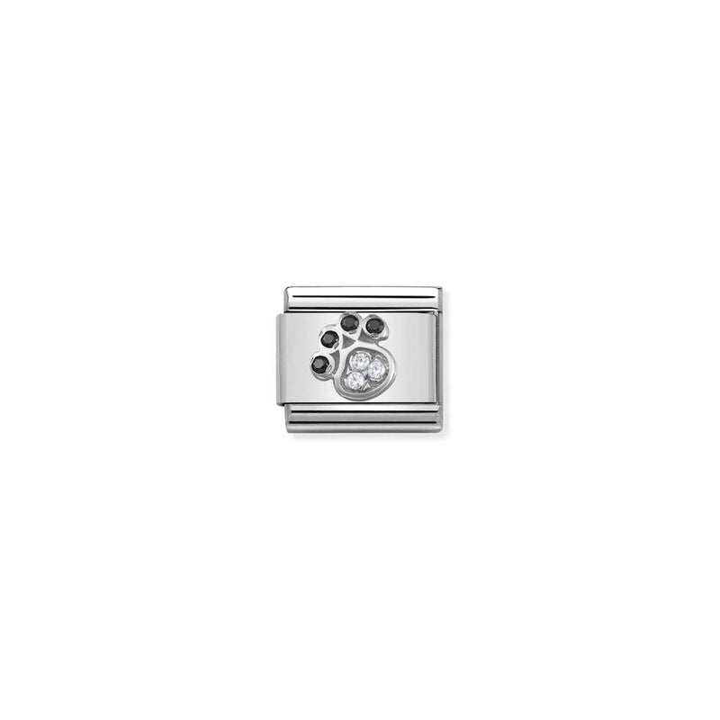 Composable CL SYMBOLS steel , Cubic zirconia and 925 sterling silver 14 Paw Print