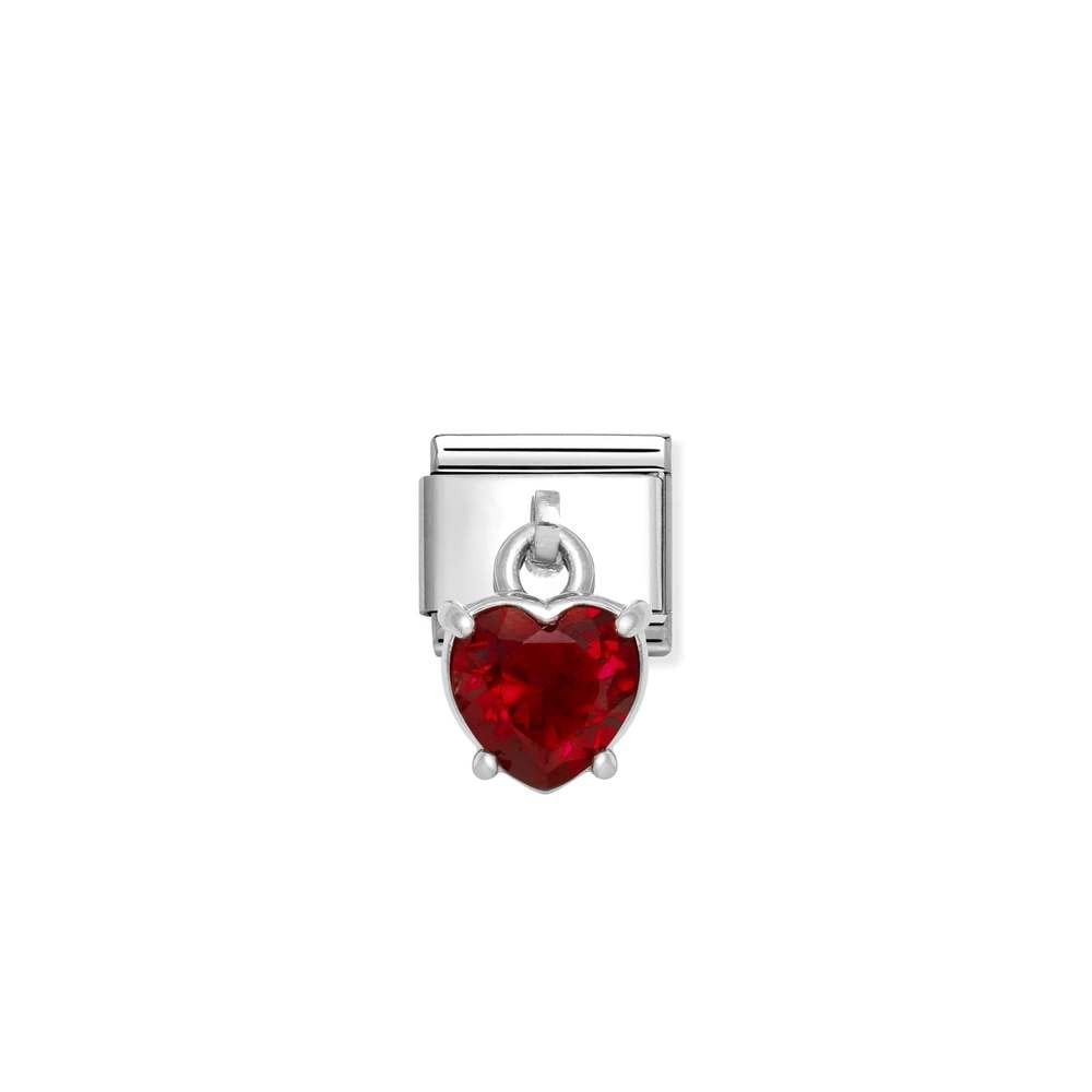 Composable Classic CHARMS CUBIC ZIRCONIA steel, 925 sterling silver 13 Red heart
