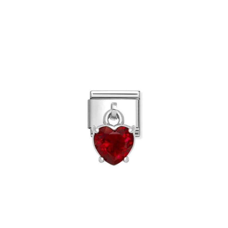 Composable Classic CHARMS CUBIC ZIRCONIA steel, 925 sterling silver 13 Red heart
