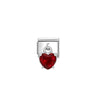 Composable Classic CHARMS CUBIC ZIRCONIA steel, 925 sterling silver 13 Red heart