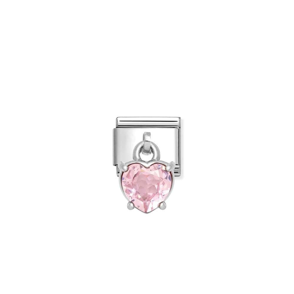 Composable Classic CHARMS CUBIC ZIRCONIA steel, 925 sterling silver 14 Rose heart
