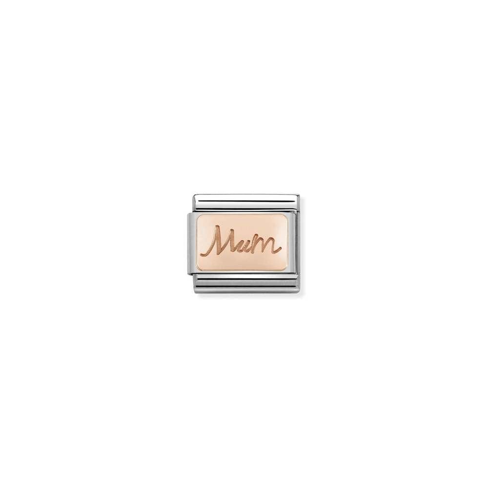 Composable Classic PLATES in stainless steel with 9k rose gold CUSTOM 34 Mum plate