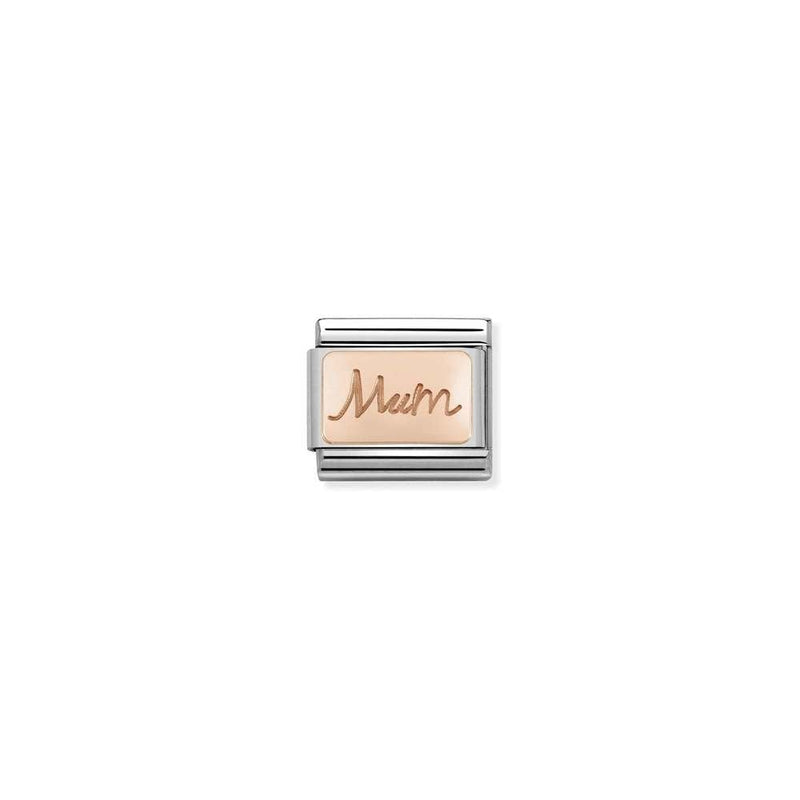 Composable Classic PLATES in stainless steel with 9k rose gold CUSTOM 34 Mum plate