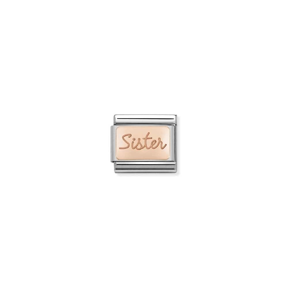 Composable Classic PLATES in stainless steel with 9k rose gold CUSTOM 38 Sister plate