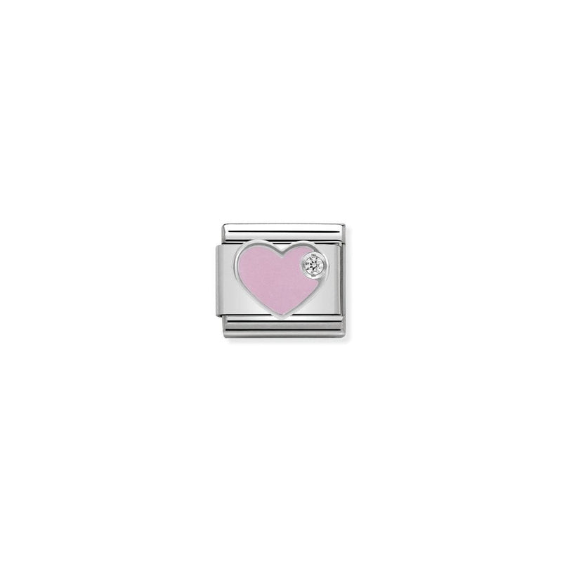 Composable CL SIMBOLS stainless steel, enamel, 1 Cub, Zirc and 925 sterling silver 02 Rose heart
