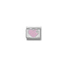 Composable CL SIMBOLS stainless steel, enamel, 1 Cub, Zirc and 925 sterling silver 02 Rose heart