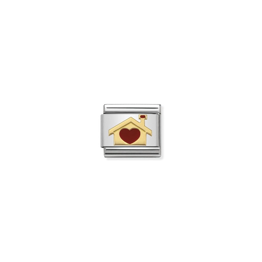 Composable Classic LOVE 2 stainless steel, enamel and bonded yellow gold 07 Home with heart