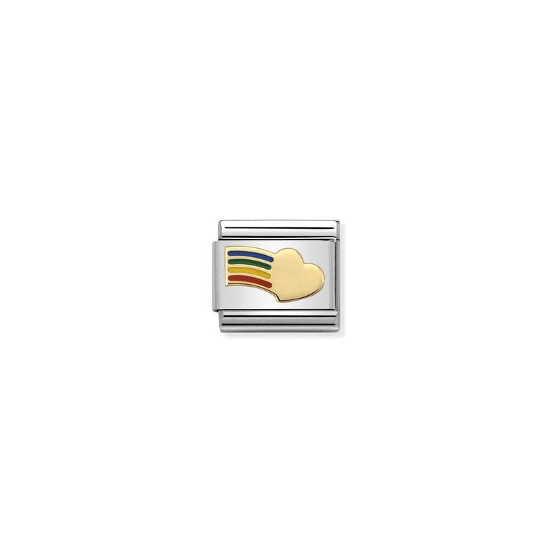 Composable Classic LOVE 2 stainless steel, enamel and bonded yellow gold 12 Rainbow heart
