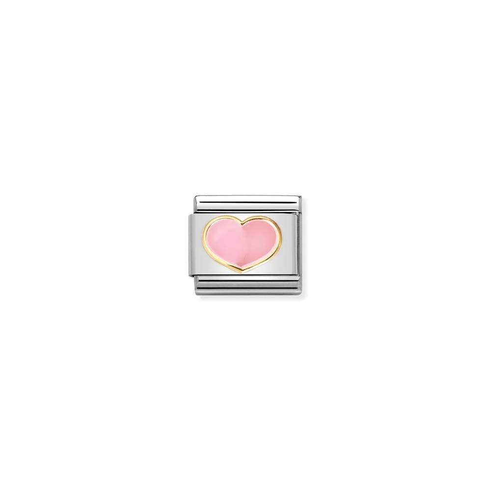 Composable Classic LOVE 2 stainless steel, enamel and bonded yellow gold 21 Rose heart