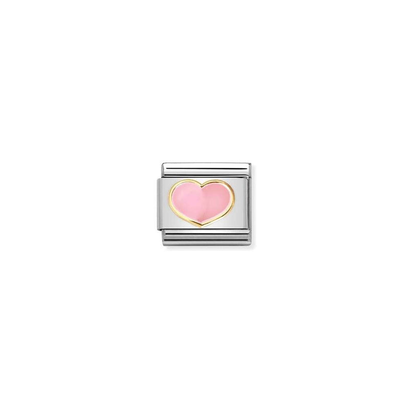 Composable Classic LOVE 2 stainless steel, enamel and bonded yellow gold 21 Rose heart