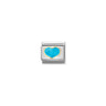Composable Classic LOVE 2 stainless steel, enamel and bonded yellow gold 25 TURQUOISE heart