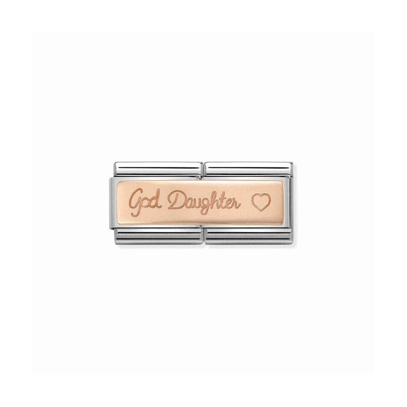 Composable Classic DOUBLE ENGRAVED steel and 9k rose gold CUSTOM 06 God Daughter