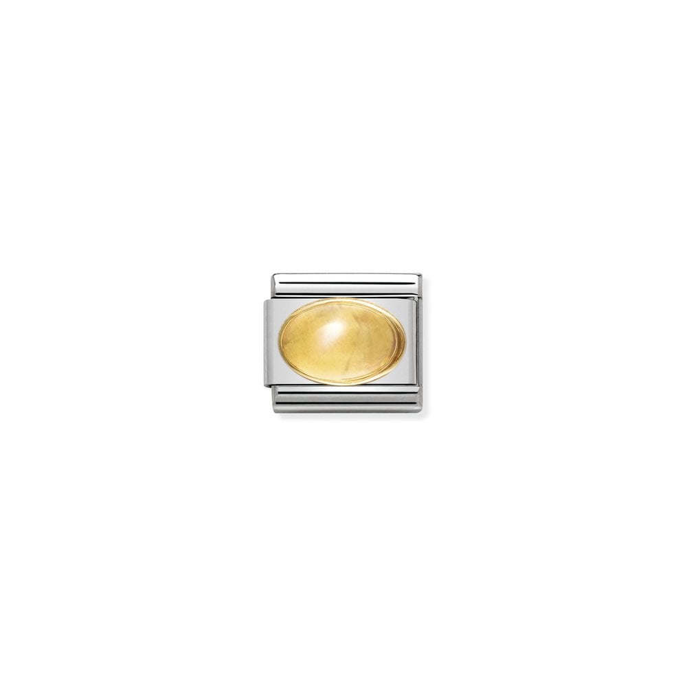 COMPOSABLE Classic OVAL STONES in stainless steel with bonded yellow gold 07 CITRINE