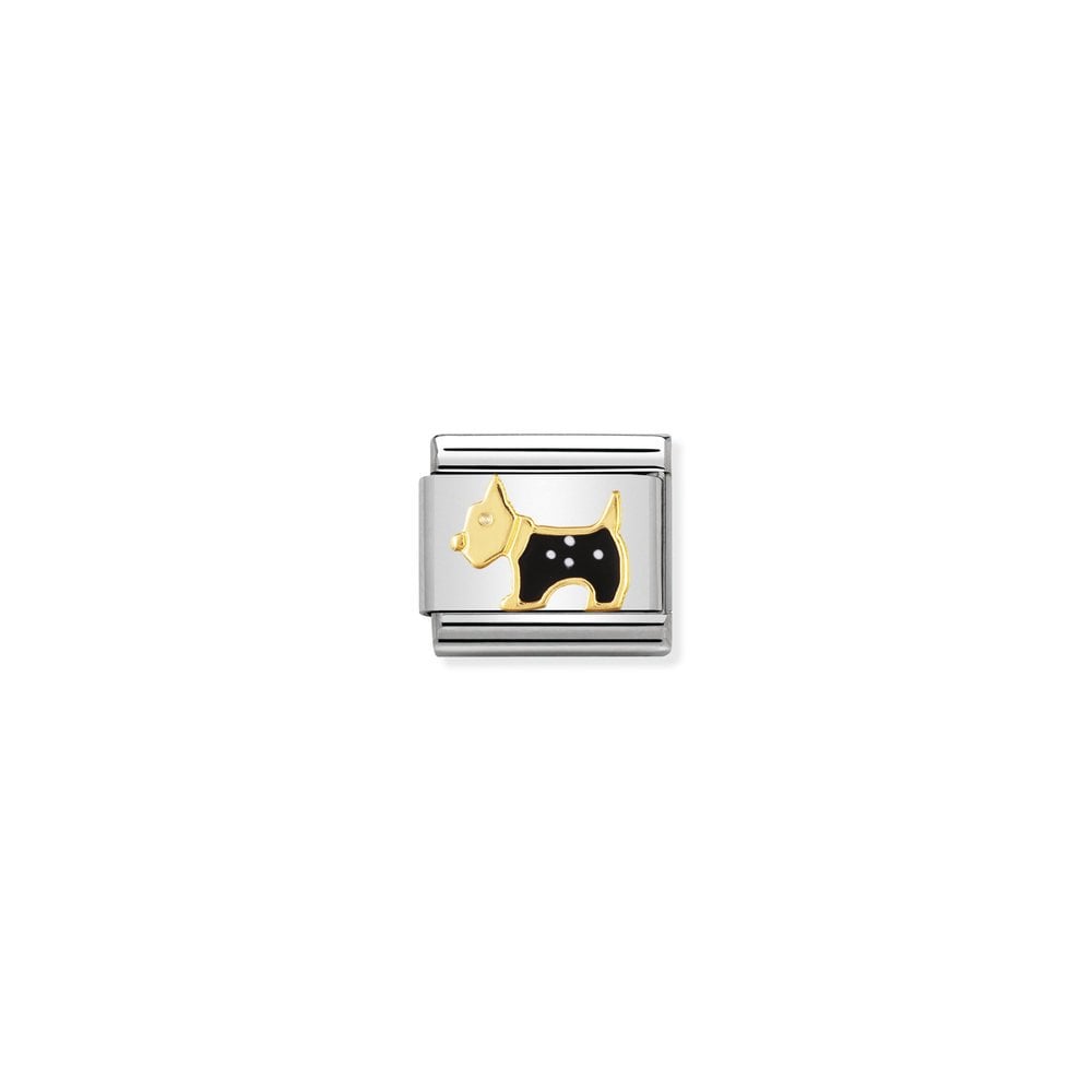 COMPOSABLE Classic EARTH ANIMALS 1 in stainless steel with enamel and bonded yellow gold 09 Terrier Dog