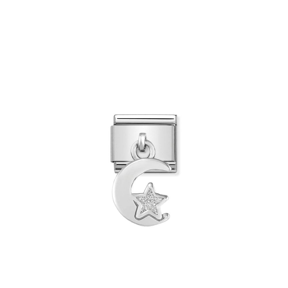 Composable Classic CHARMS steel, 925 sterling silver and enamel 05 Moon and star
