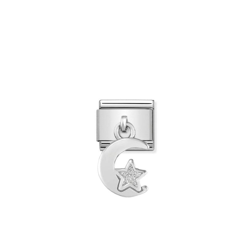 Composable Classic CHARMS steel, 925 sterling silver and enamel 05 Moon and star