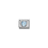 Comp, CL HEART FACETED CZ in stainless steel E 925 sterling silver twisted setting 006 LIGHT BLUE